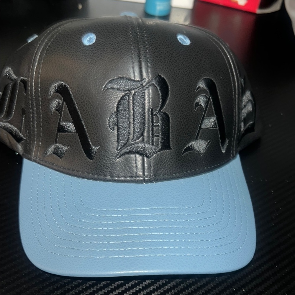 Black and Blue Structured Baseball Cap with Tonal Design